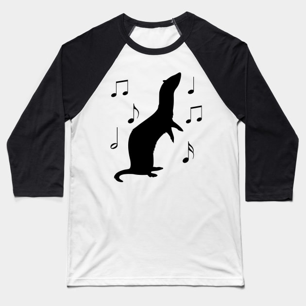 Cute Ferret Dancing to Music Baseball T-Shirt by PenguinCornerStore